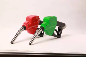 Small green automatic nozzle for fueling to truck